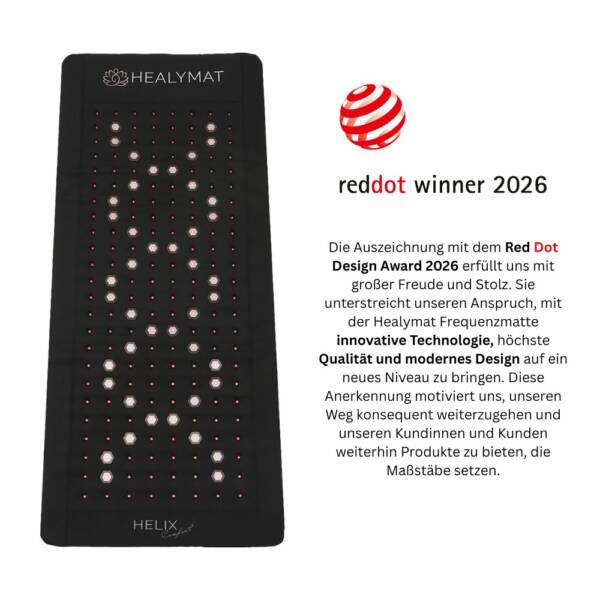 Healymat Frequenzmatte Testsieger Red Dot Award 2026 Healthcare Magnetfeldmatte