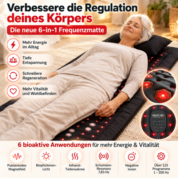 Frequenzmatte mit Magnetfeldtherapie und Infrarot Tiefenwärme zur Entspannung