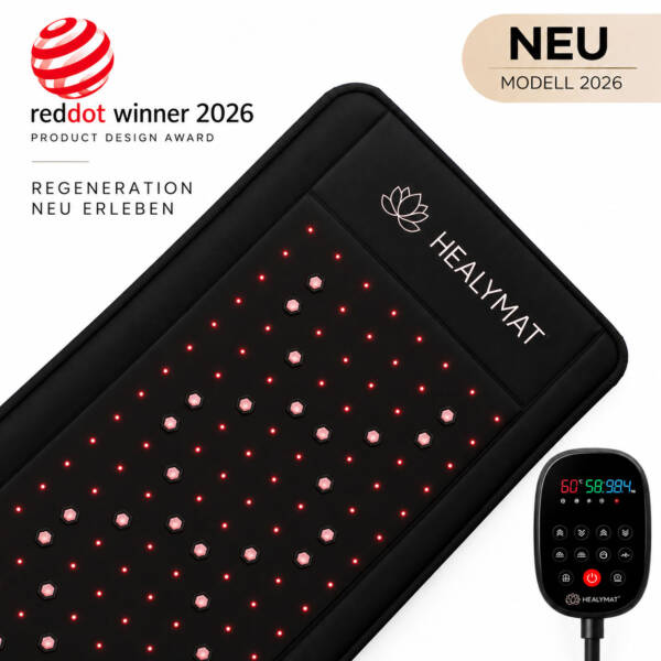 Healymat Frequenzmatte Helix Comfort – Red Dot Winner 2026 mit Controller